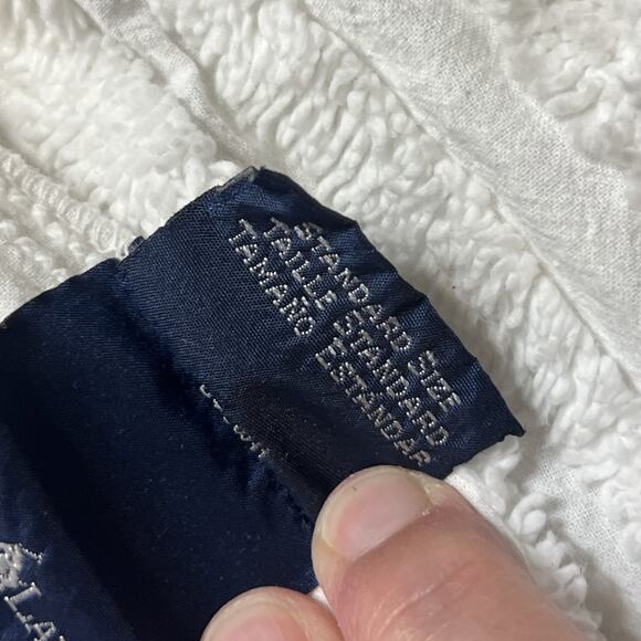 ONE Vintage Ralph Lauren White Chenille Pillowcase Cover Pillow 32" Standard - Picture 4 of 6